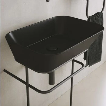 Praustuvas Simas WAVE RECTANGULAR 60x42 cm, juodas matinis WA04 NERO MATT