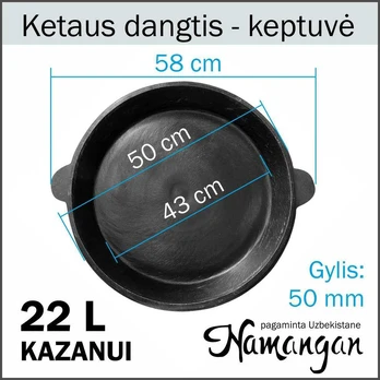 Namangan Keptuvė-dangtis iš ketaus | 22L kazanui