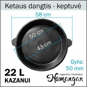 Namangan Keptuvė-dangtis iš ketaus | 22L kazanui kaina