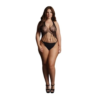 Shots Strappy Lace Teddy - Plus Size