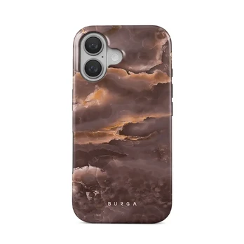 Fire Wood - Brown Marble iPhone 16 Case, Tough (MagSafe) / N/A