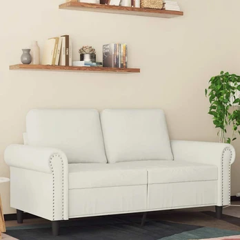 Dvivietė sofa, kreminės spalvos, 120cm, aksomas