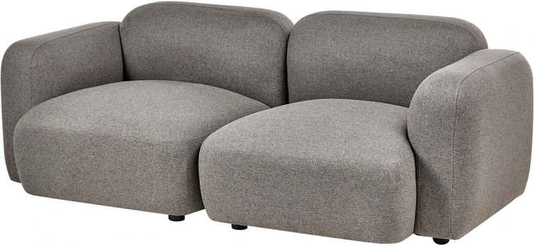 Beliani Trivietė sofa AFOSS tamsiai pilka