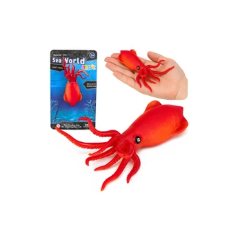 Lean Toys Squid Rubber Figurine Stretchable Realistic Sea Animal 18 cm