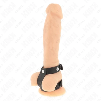 Kink Ring Power KINK - ADJUSTABLE DOUBLE LEATHER PENIS RING