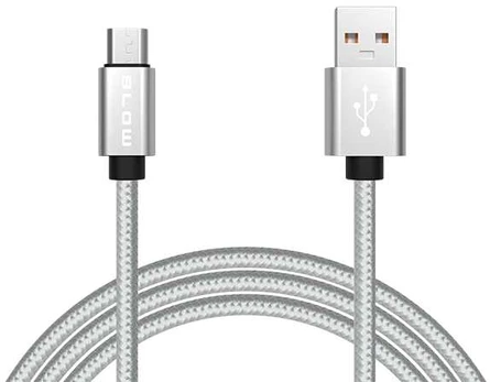 USB A - micro B jungtis 1,0 m pintas - sidabrinis