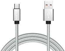 USB A - micro B jungtis 1,0 m pintas - sidabrinis kaina