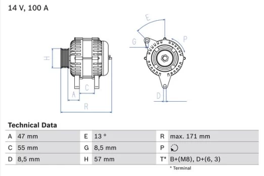 BOSCH 0 986 040 370 Alternator