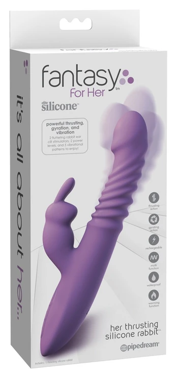 Fantasy For Her ffh Her Thrusting Silicone Rab vibratorius kiškutis