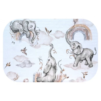 Diaper - 14442 - TETRA PRINT - EGA - ELEPHANT & RAINBOW - size 70x80 cm