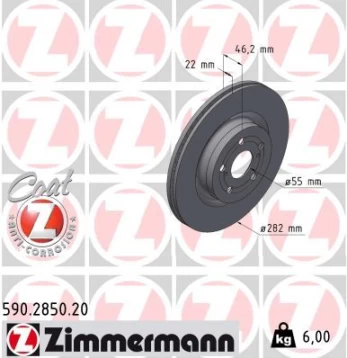 Stabdžių diskas ZIMMERMANN 590.2850.20