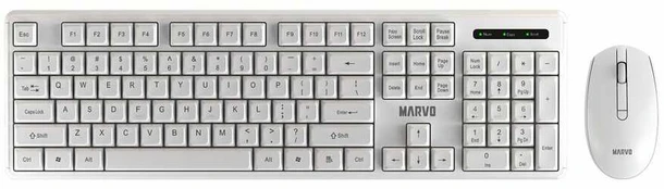 Klaviatūra+pel.Wireless MARVO WS005 balta