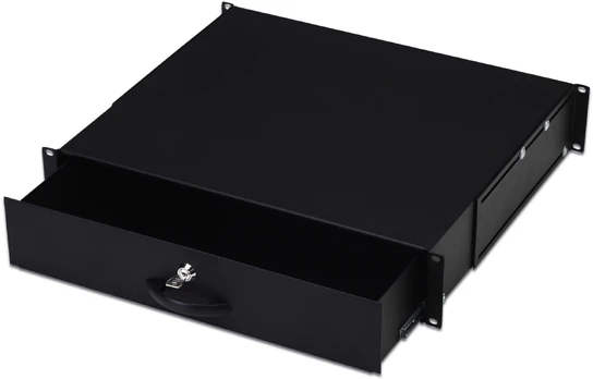 DIGITUS Schublade 2HE 483mm juodas abschließbar