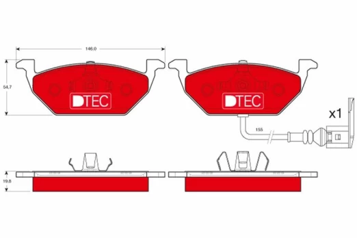 TRW GDB1386DTE Brake pad set