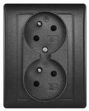 Emos Double socket, anthracite