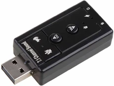 RoGer USB Audio card with microphone input / Virtual 7.1 / sidabrinis kaina