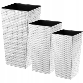 3x sodo gėlių vazono rinkinys + baltas įdėklas