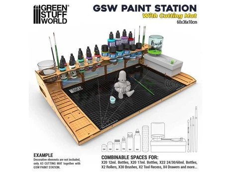 Green Stuff World Žalias stuff world - Paint Station with Cutting Mat (darbastalis), 12421
