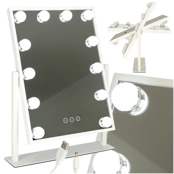 LED makiažo veidrodis su USB lemputėmis 30x40 cm