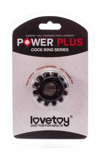 LoveToy POWER PLUS Cockring Juodas