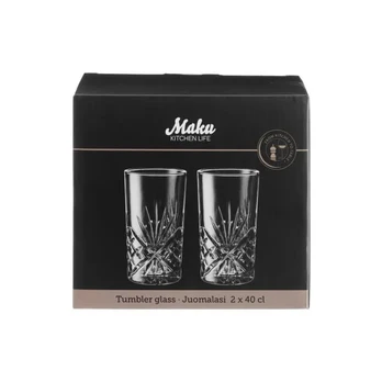 Stiklinės MAKU 400 ml, 2 vnt., pilkos spalvos
