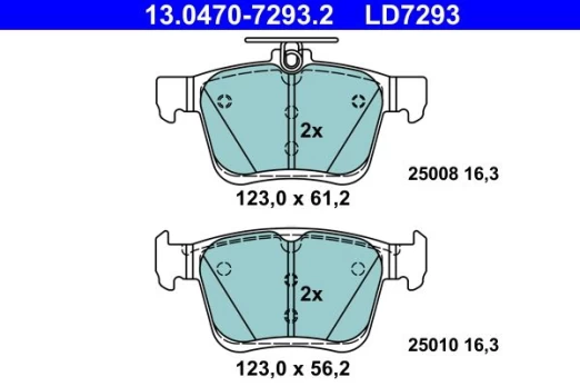 ATE 13.0470-7293.2 Brake pad set