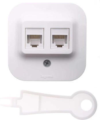 2 x RJ 45 socket Forix - surface mounting - IP 2X - UTP cat. 5e - white