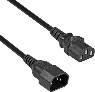 Fuj:tech C14 - C13 -laite- ja jatkokaapeli, musta, 3 m