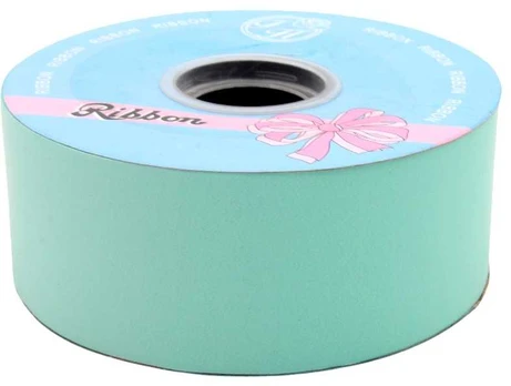 Žalsva plastikinė dovanų juostelė, h 5 cm