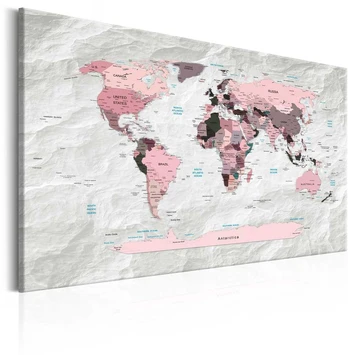 Artgeist Paveikslas - World Map: Rožinė Continents