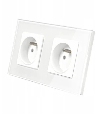 Dvigubas stiklinis multimedinis lizdas Rj45/tv baltas