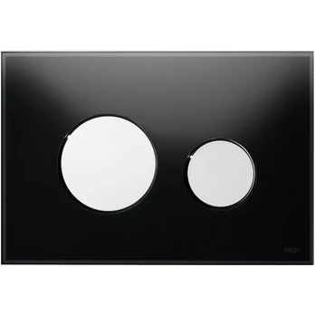 WC nuleidimo klavišas TECEloop, juodas stiklas/chromas 9240656