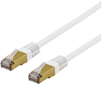 DELTACO S/FTP Cat6a patch cable, delta cert, LSZH, 3m, baltas