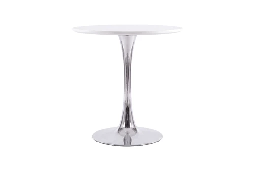 Hamden Dining Table ø80 - Chrome / White MDF