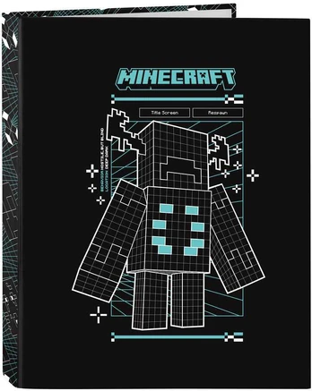 Safta Minecraft Screen A4 cardboard 4 rings binder