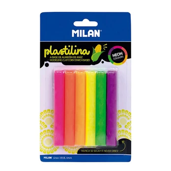 Plastilinas Milan Neonas 70 g, 6 vnt.