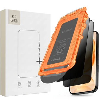 (Privacy) Apsauginis grūdintas stiklas Apple iPhone 18 Pro telefonui "Tech-Protect Quick Set Spy+ 2-Pack"