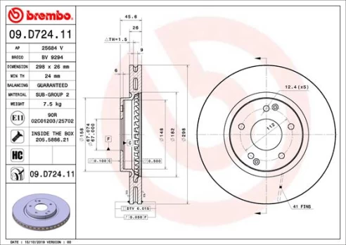 BREMBO 09.D724.11 Brake Disc