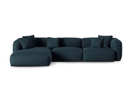 Modular Left Corner Sofa, "Martina", 3 Seats, 370x176x75, Blue Jeans