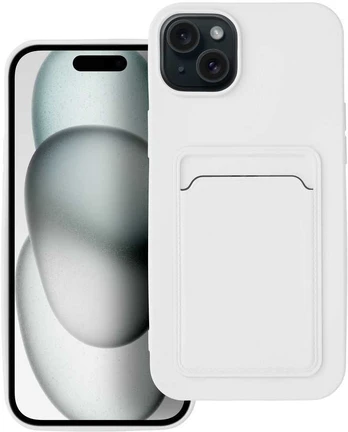 Dėklas Oem CARD Case for IPHONE 15 PLUS baltas