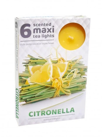Admit Arbatinės žvakės nuo uodų Citronella 6vnt Maxi