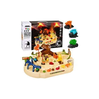 Lean Toys Interactive Manual Arcade Track with Dinosaurs 8 Challenges Vehicles