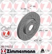 Stabdžių diskas ZIMMERMANN 280.3192.52 kaina
