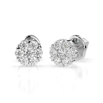 Auksiniai auskarai su deimantais „Diamond Blossom IX“