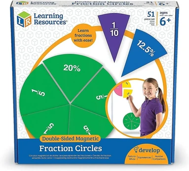 Learning Resources dvipusiai magnetiniai trupmenų apskritimai