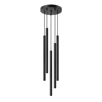 Pendant lamp PASTELO 5P black gaismeklis