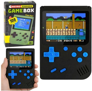 Lean Toys Electronic Game Console Retro 108 in 1 LCD Screen Juodas