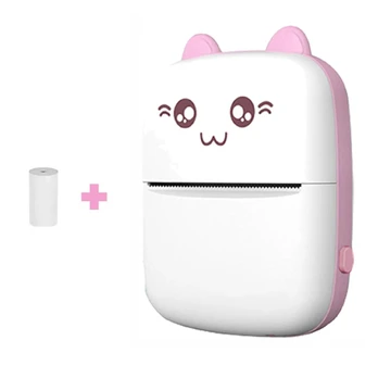 Mobilus spausdintuvas - Cat Portable Mini Printer Rožinis