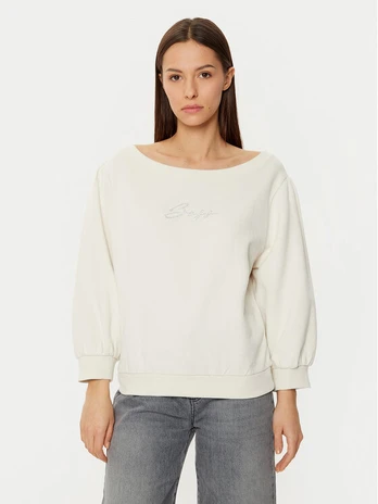 BOSS Džemperis 50538987 Balta Relaxed Fit