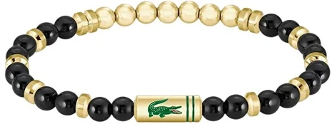 Lacoste Gold-plated beaded bracelet with onyx Matchpoint 2040593